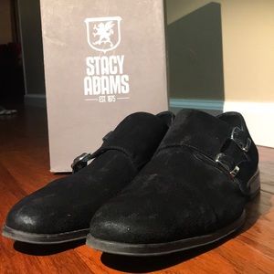 Stacy Adams Black Suede Slocomb dress shoe